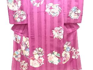 大正ロマン　花丸文様単衣着物